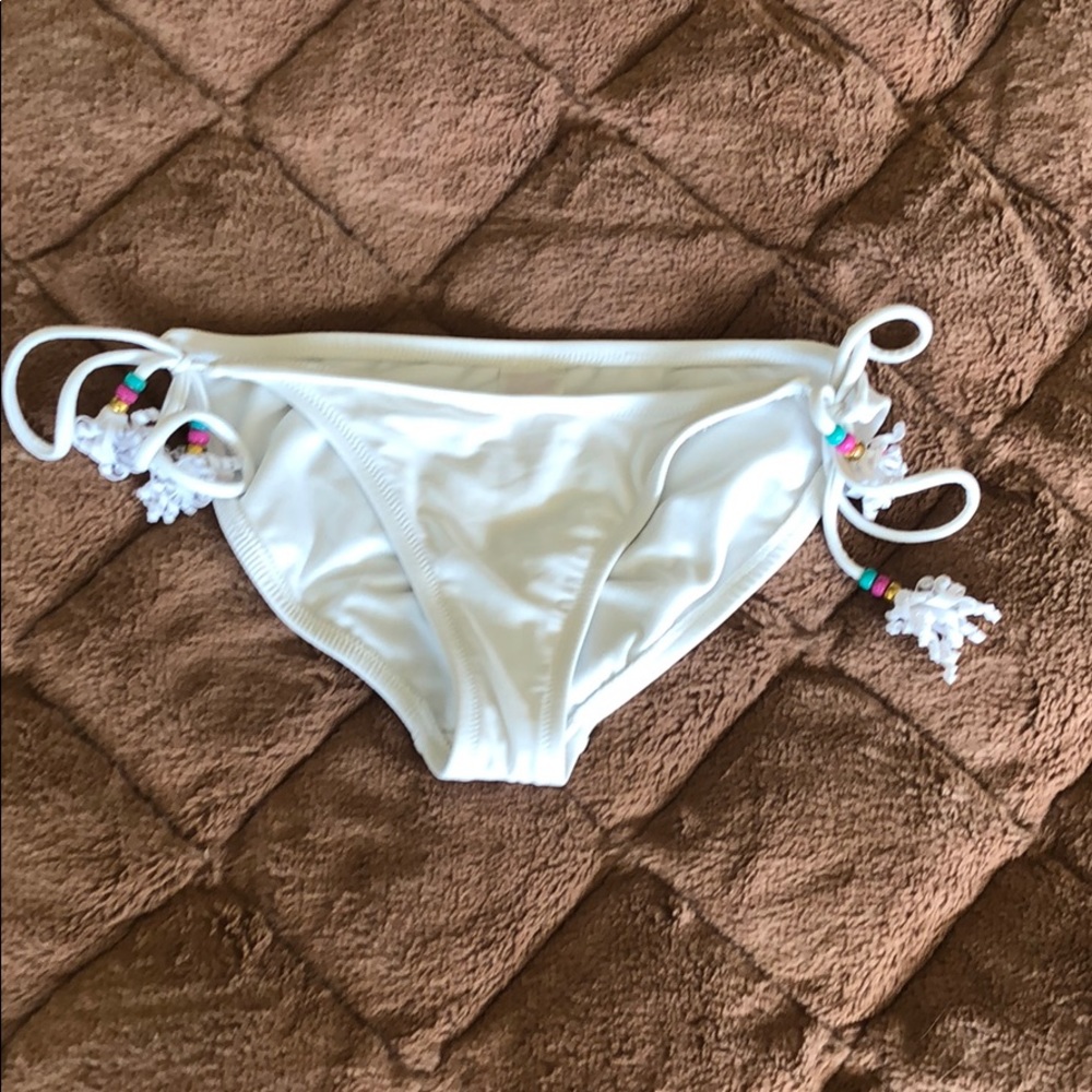 White side tie bikini bottoms